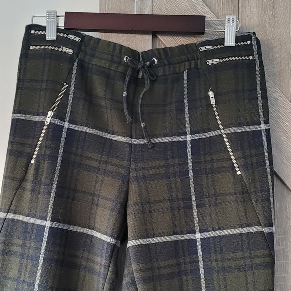 ZARA casual pants , size M ( 28), army green and dark navy blue color. - Picture 7 of 11